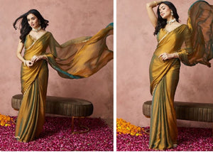 Soft Jimmy Choo Fandy Silk Saree With Hand Work Lace Boarder