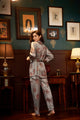 Leopard print Satin Night suit with Robe