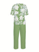 Refined Comfort Two-Piece Suit Half Sleeve T-shirt & Straight Leg Pants
