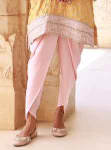 Survani Bemberg Satin Mustard Kurta Set
