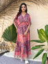 Balloon Sleeves Two Shade Boho Maxi Dress