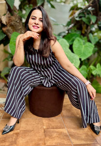 Black Striped Cord Set