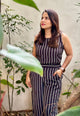 Black Striped Cord Set