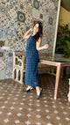 Blue Checked Georgette Cord Set
