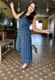 Blue Checked Georgette Cord Set
