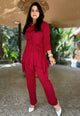 Solid Maroon Cord Set