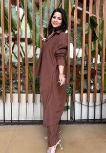 Brown Cotton Cord Set