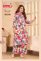 fancy and subtle floral design kurti pair