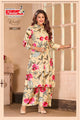 fancy and subtle floral design kurti pair