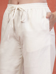 Indibelle Linen Touch Co-ord Set (Off White)