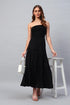 Black Shoulder Less Maxi Dress