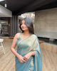 Soft Jimmy Choo Fandy Silk Saree With Hand Work Lace Boarder