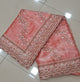 Peach Diamond Hand Work New Party Wear Launching Designer saree