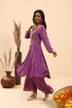 Lavender Embroidered Kurta Palazzo Set