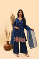 Navy Blue embroidered Kurta Set