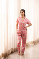 Pink Check Classic Collar Night Suit Set
