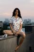 Lady Bug Printed Satin Short Night Suit Set (Top, shorts & Pj)