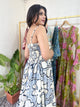 White Floral Printed Boho Maxi Dress