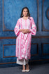 Chikankari Salmon Pink Cotton Silk Kurta