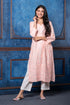 Chikankari Peach Cotton Silk Kurta