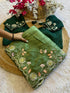 Green crush Silk sarees with Stunning are a glamorous and luxurious choice for special occasions