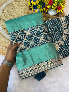 BRAND UPGRAD HUB PURE GOLD CRUSH SAREE