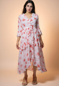 Cherry Blossom Ruffled Maxi Dress