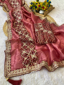 BRAND UPGRAD HUB PURE GOLD CRUSH SAREE