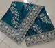 Dark Cyan Diamond Hand Work New Party Wear Launching Designer saree