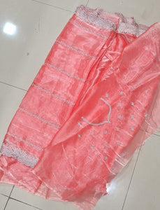 ORANGE PINK Party Wear Launching Designer Dana Handwork