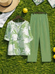 Refined Comfort Two-Piece Suit Half Sleeve T-shirt & Straight Leg Pants