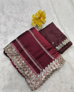 Pure soft Jimmy choo silk sarees with amazing sequence work