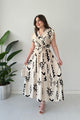 Mayaa printed peplum maxi dress for women