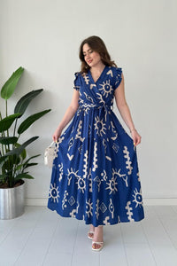 Mayaa printed peplum maxi dress for women