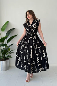 Mayaa printed peplum maxi dress for women
